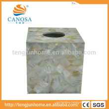 CCFN-TB Natural Crafts Chinese Freshwater Shell Tissue Box for Decor